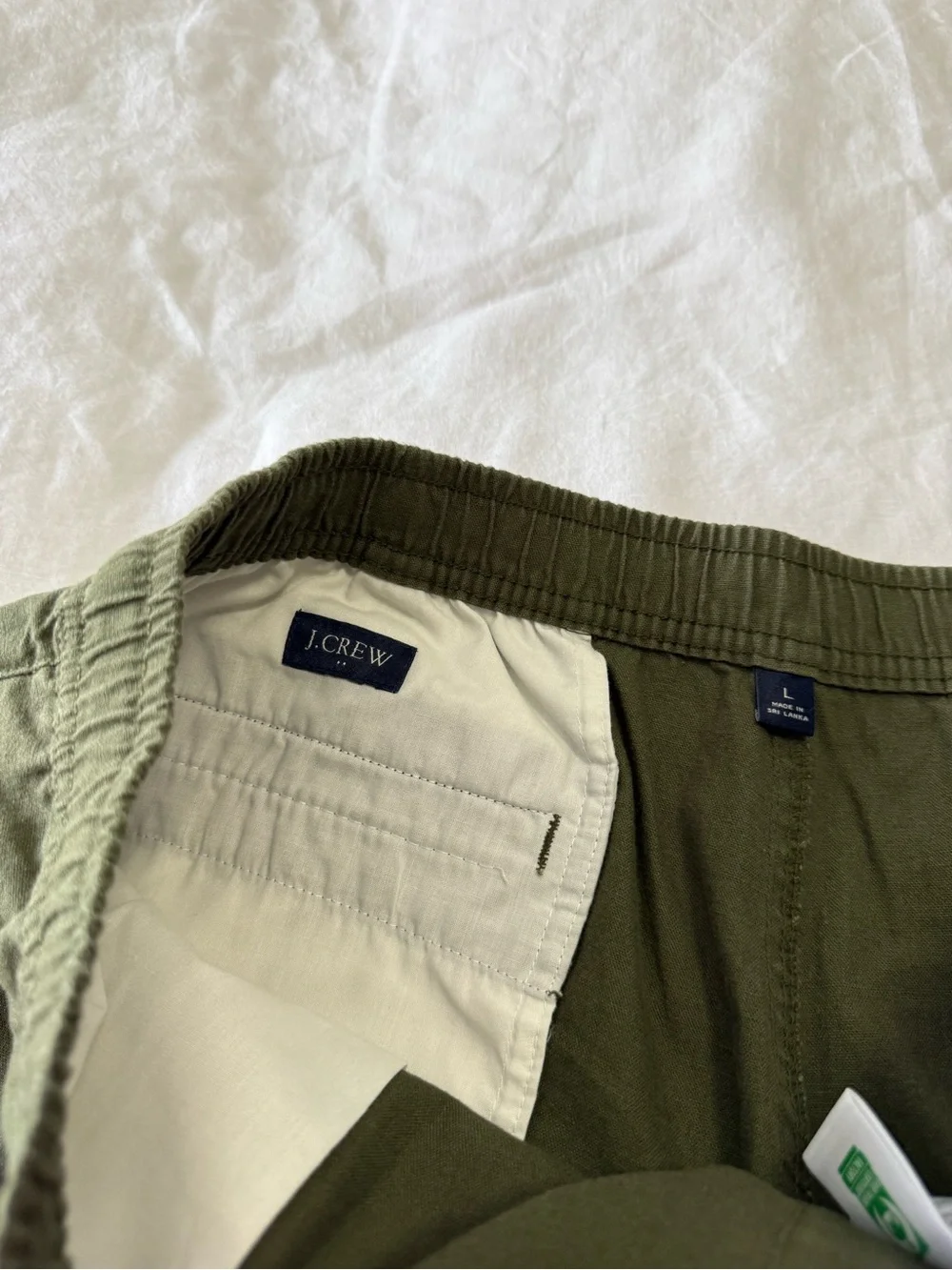 J. Crew | Men's Large (28” Inseam) | Olive Green Cotton Linen Drawstring Pants